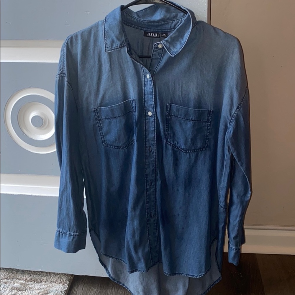 denim long sleeve button down